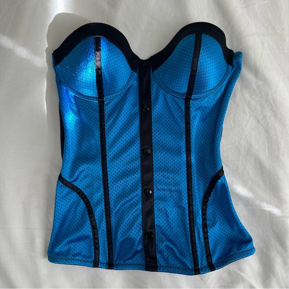 Blue Polka Dot Corset - Picture 2 of 5
